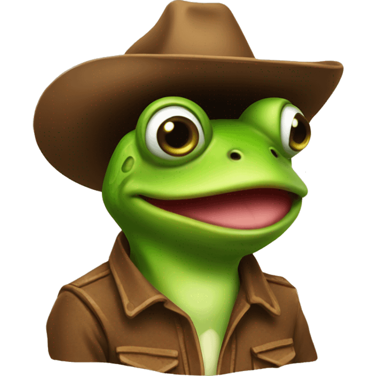 Frog with cowboy hat emoji