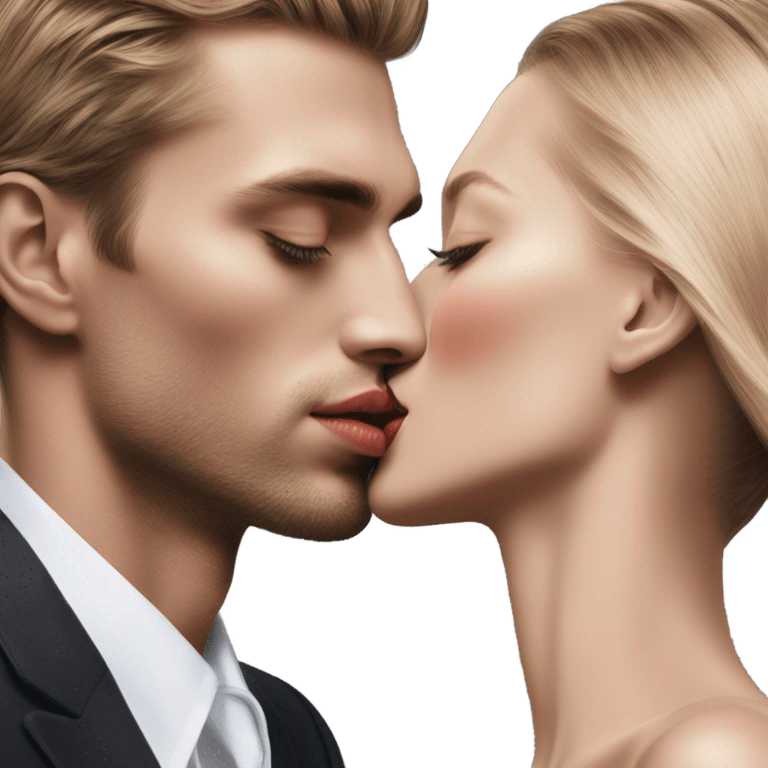 Hyper Realistic beautiful dior model kissing a handsome male model in the moonlight  emoji