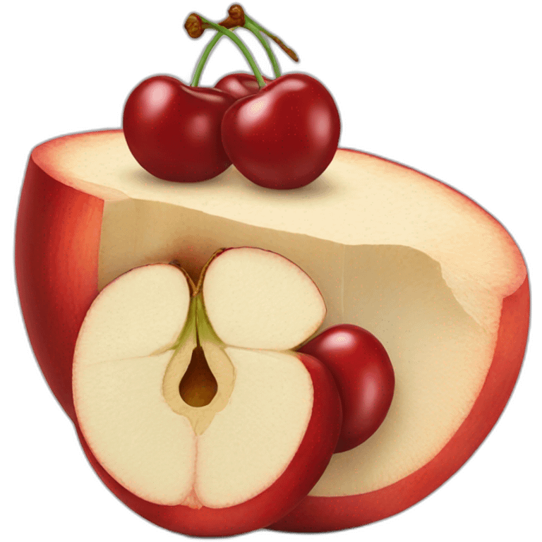 cross section of a cherry emoji