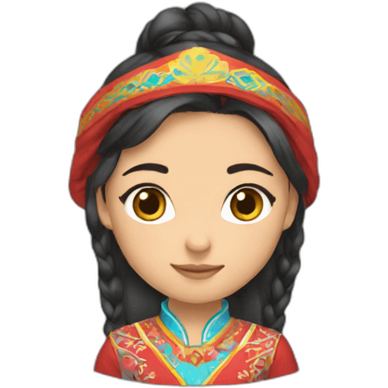 Kazakh girl with national clothes emoji