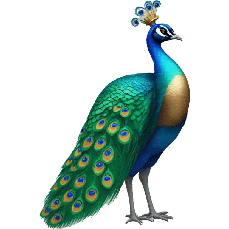 peacock wearing a crown emoji