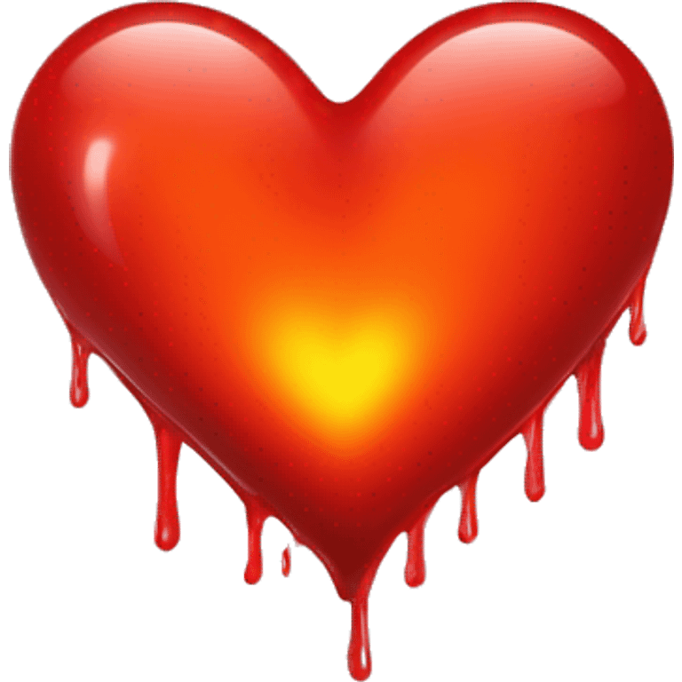 bleeding red heart glowing red-orange emoji