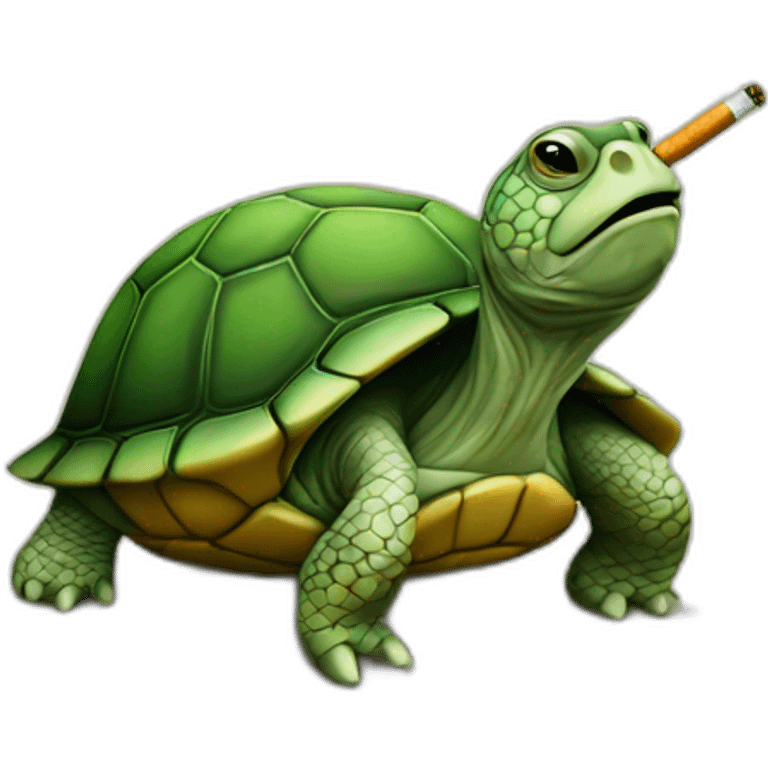 turtle smoking a cigarette emoji