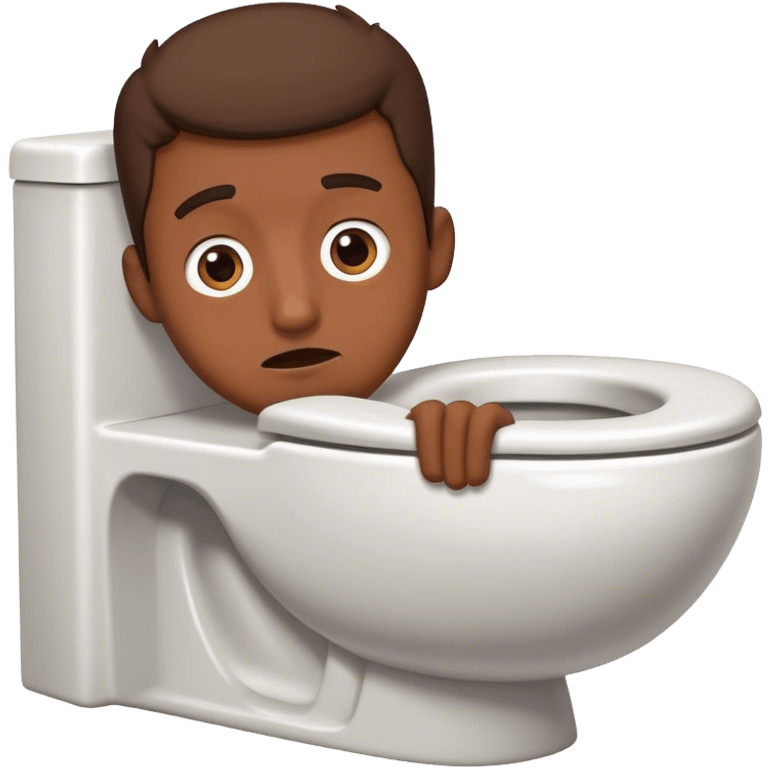 Man sticking head out of toilet  emoji