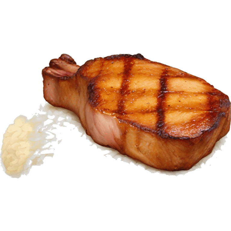 pork chops and rice emoji