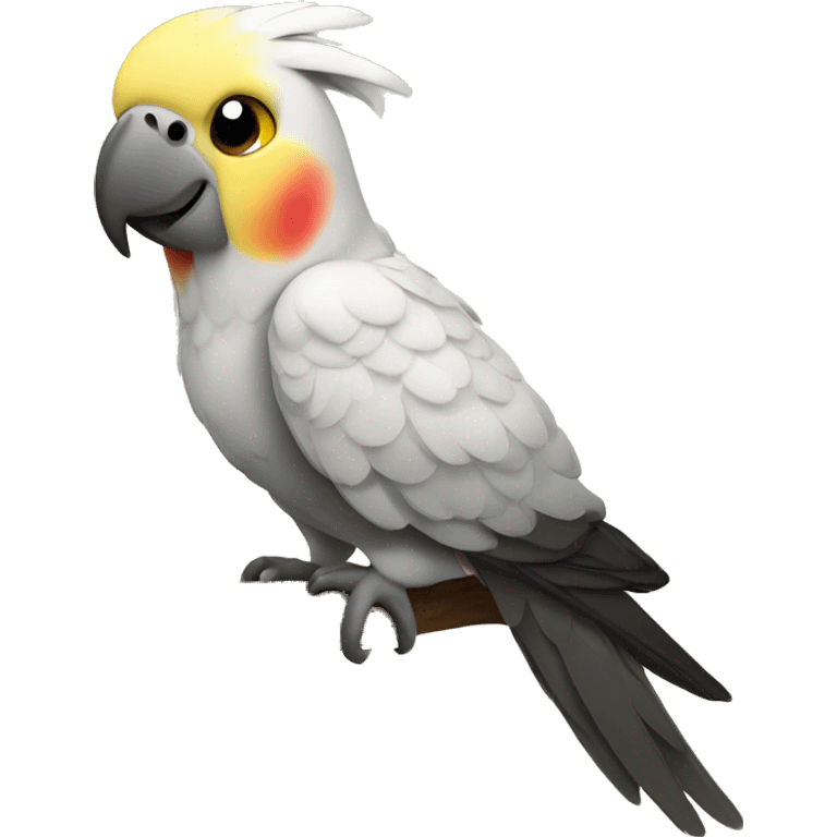 A cockatiel parrot on a tree branch emoji