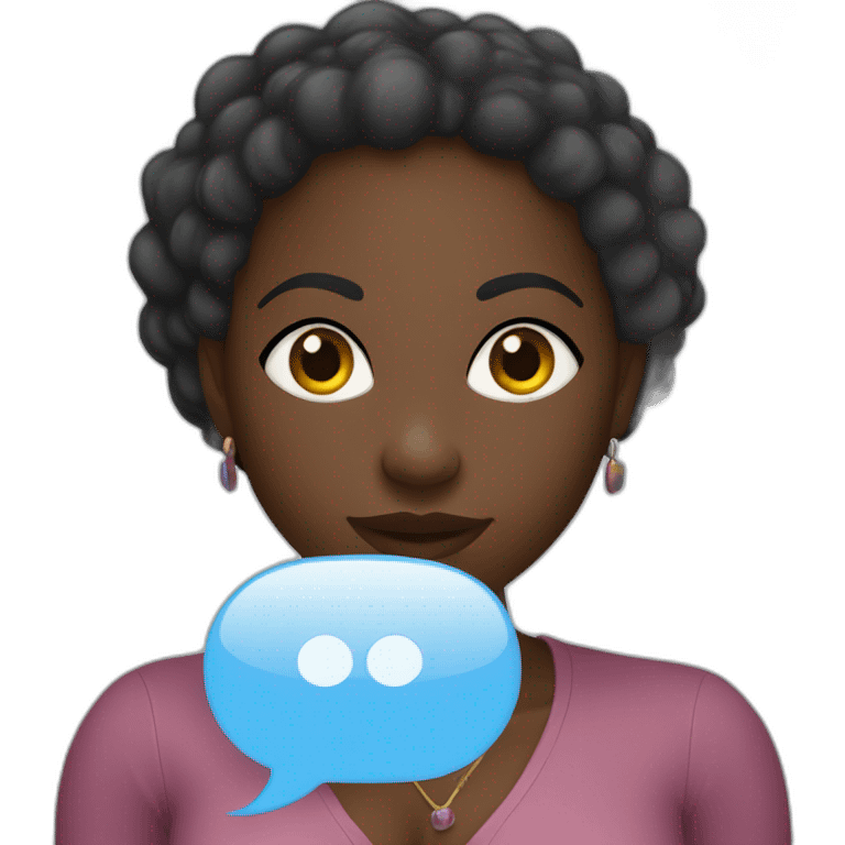 African lady with a speech bubble;text saying “BLUURR” emoji