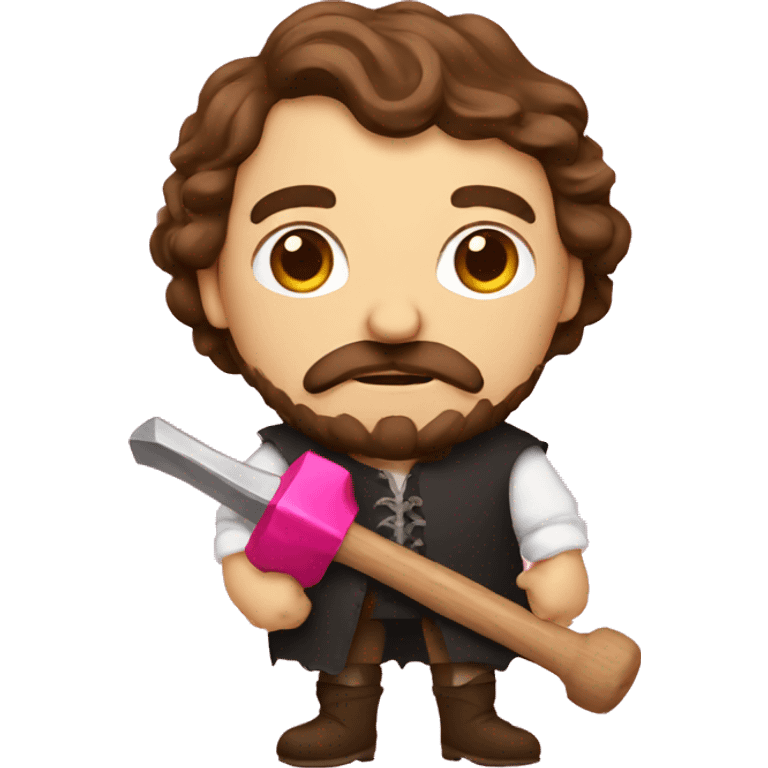 Shakespeare with a pink hammer emoji