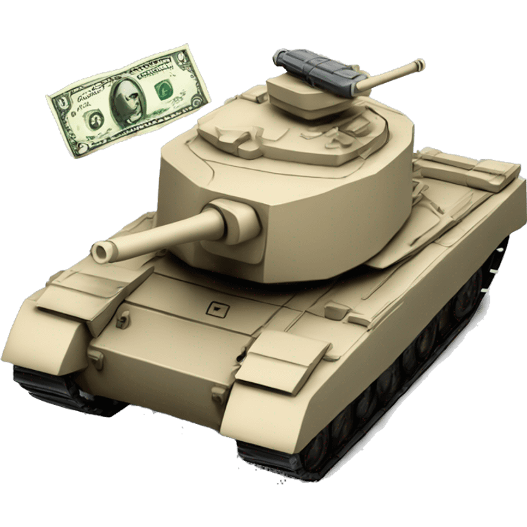 tank with trailer with money emoji