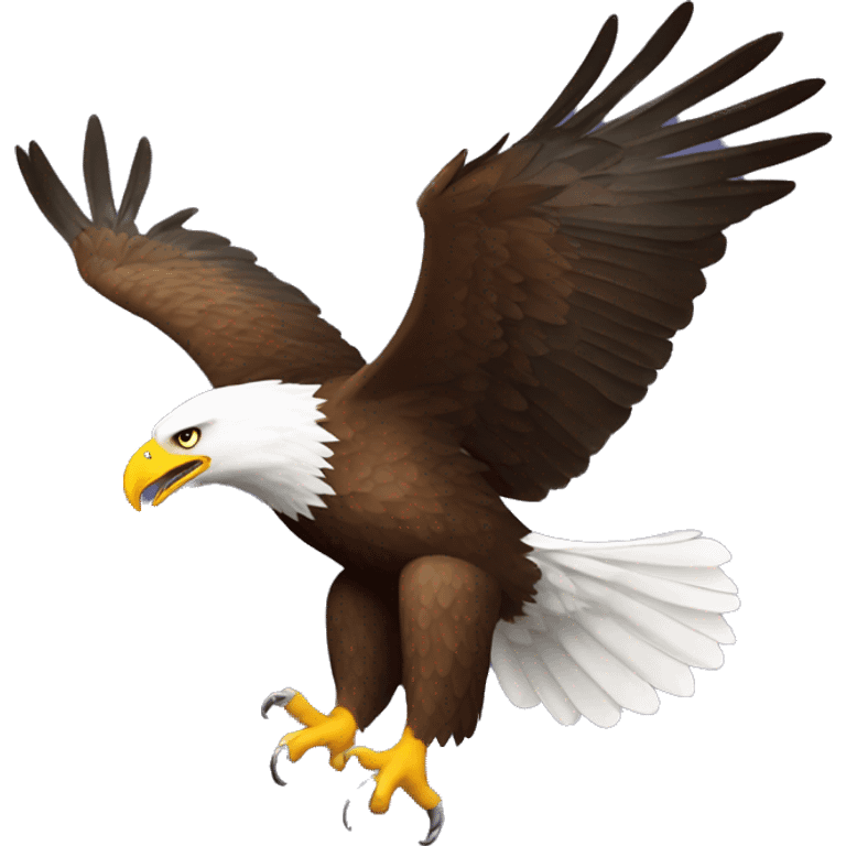 Eagle flying with “W” in its talons emoji