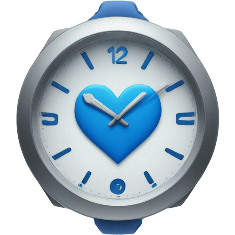 Face watch with a blue heart emoji