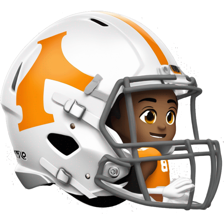 Tennessee volunteers football player light skinned number eight on jersey with helmet emoji