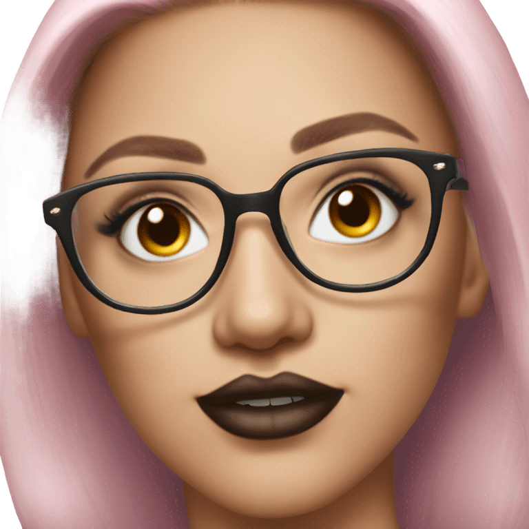 Hyper realistic makeup vanity with glasses  emoji