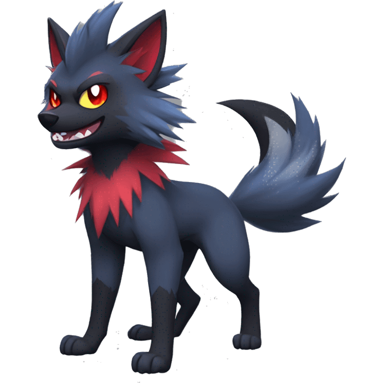 Cool Edgy Zorua-Zoroark-Mightyena full body emoji