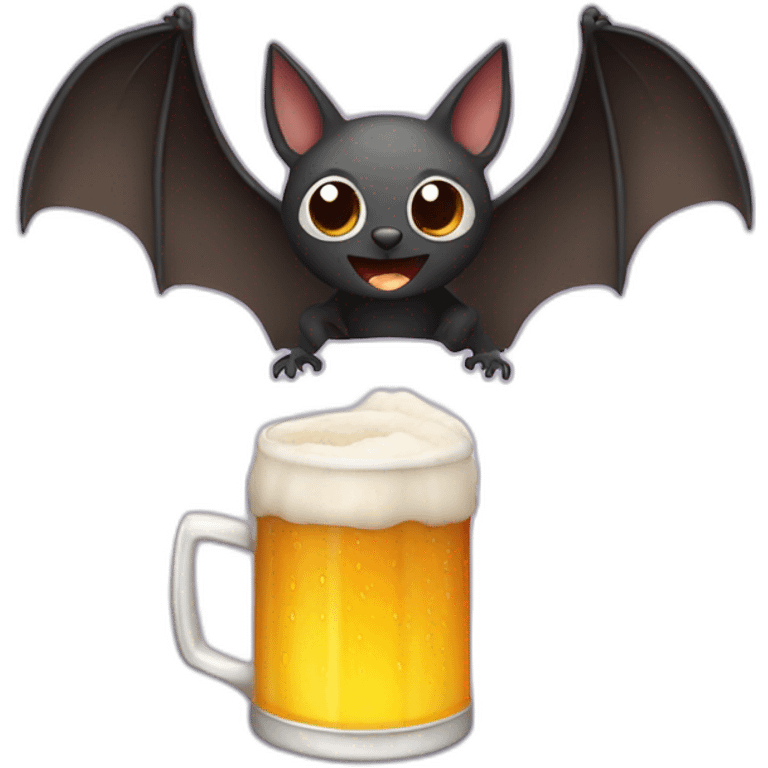 A bat drinking a can of beer emoji