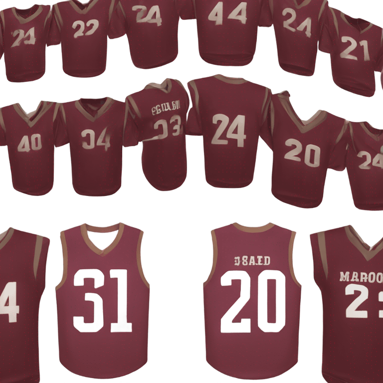 Maroon jersey with 24 no person  emoji