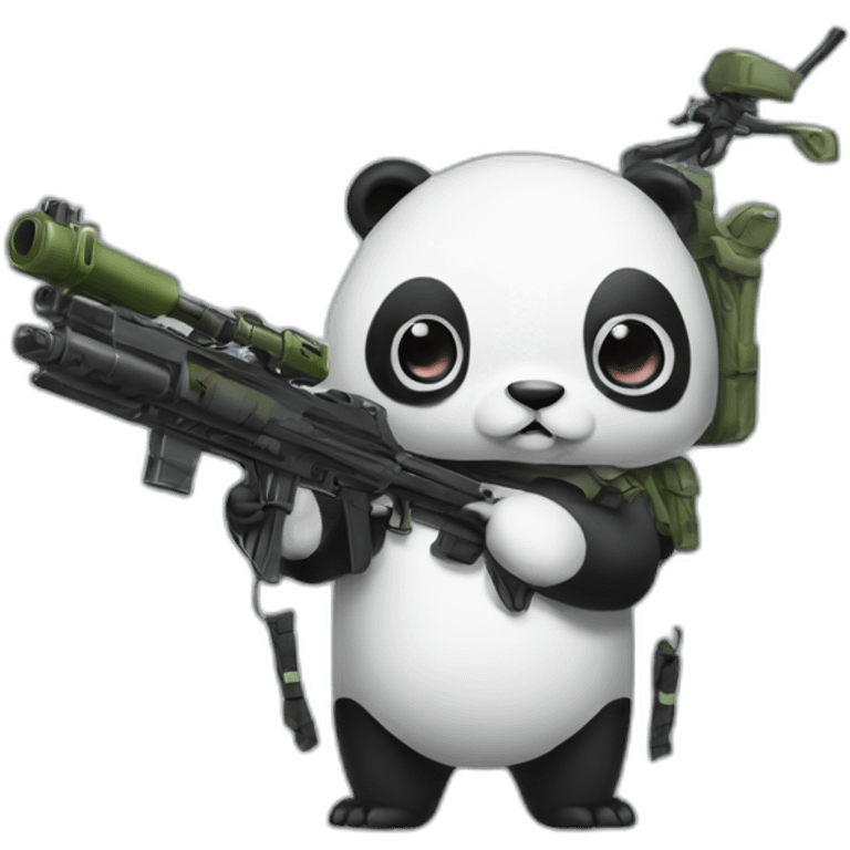 Squid panda with a machine gun emoji