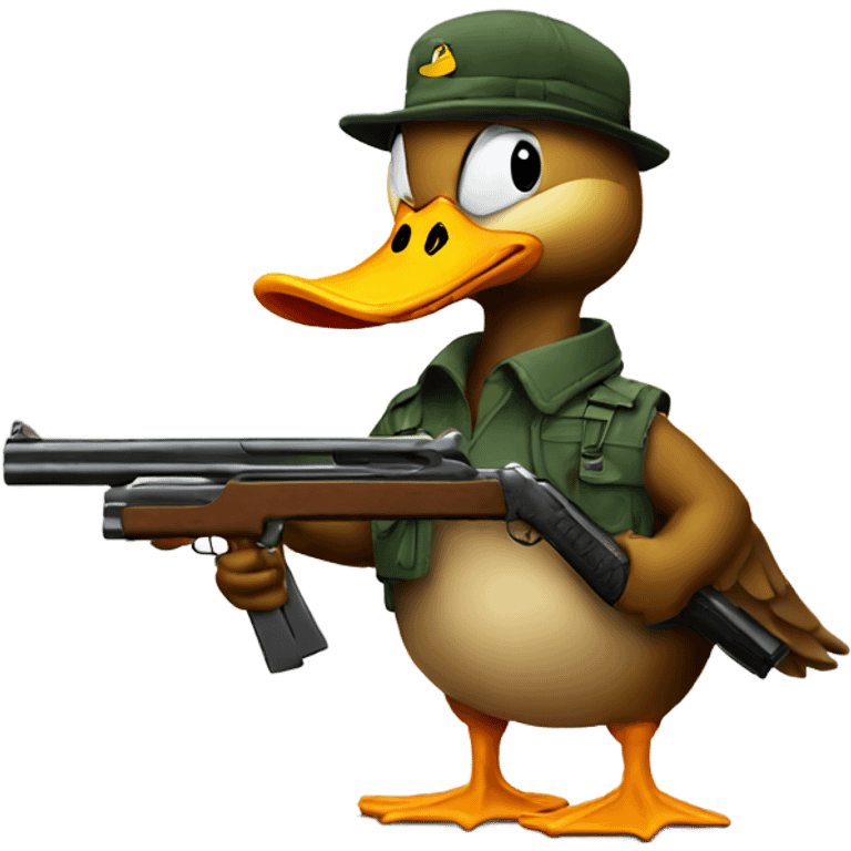 Duck with a gun emoji