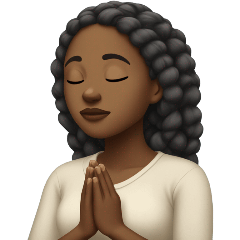 Black woman praying  emoji