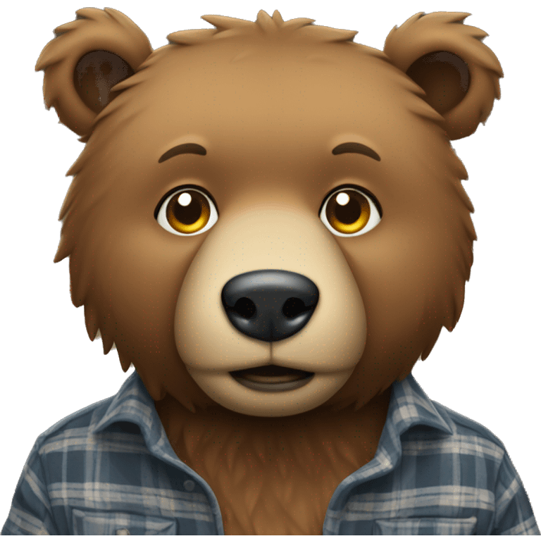 Bear wearing a flannel  emoji