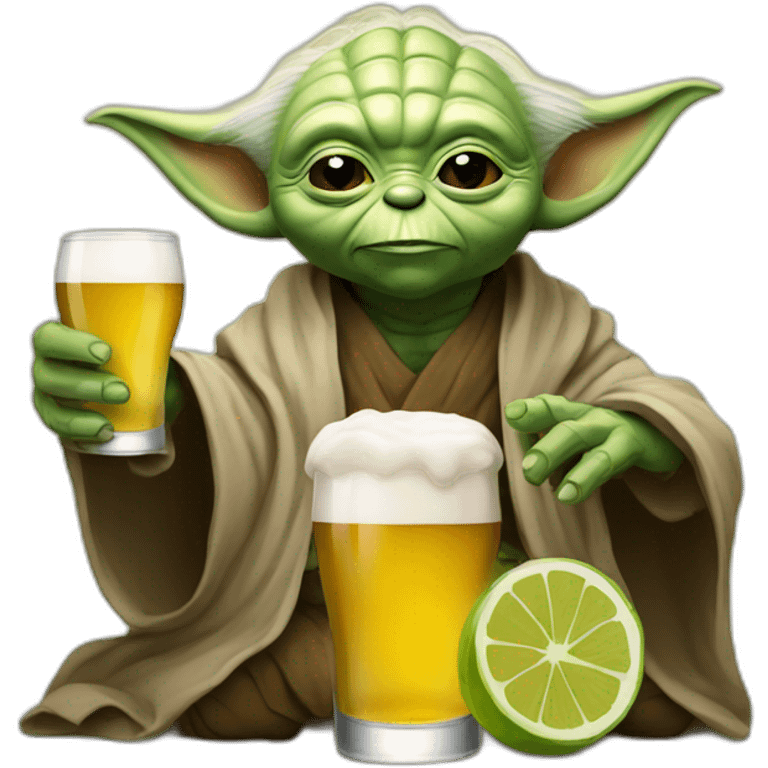 Yoda avec une bière emoji