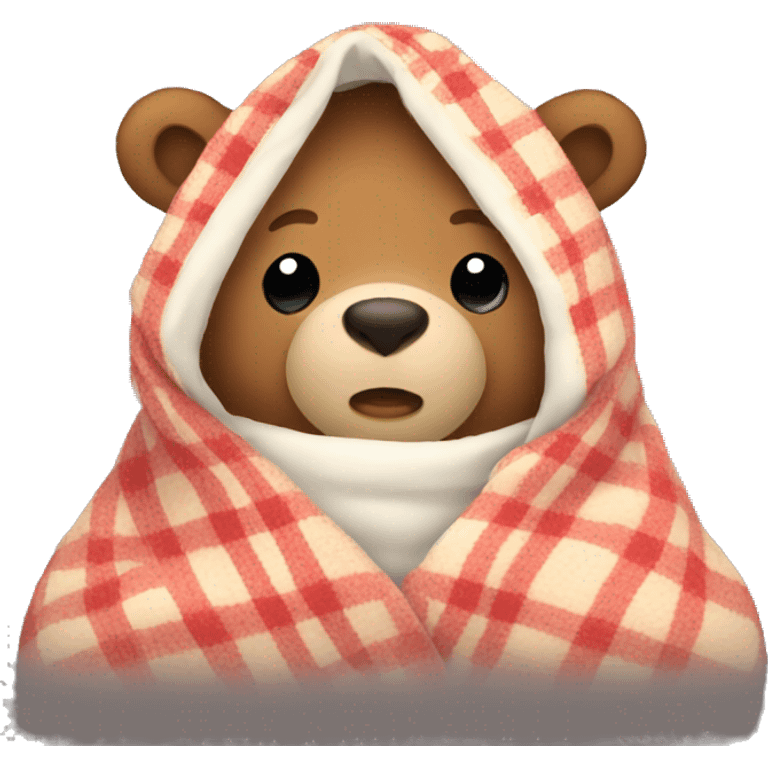 bear cozy in blanket emoji