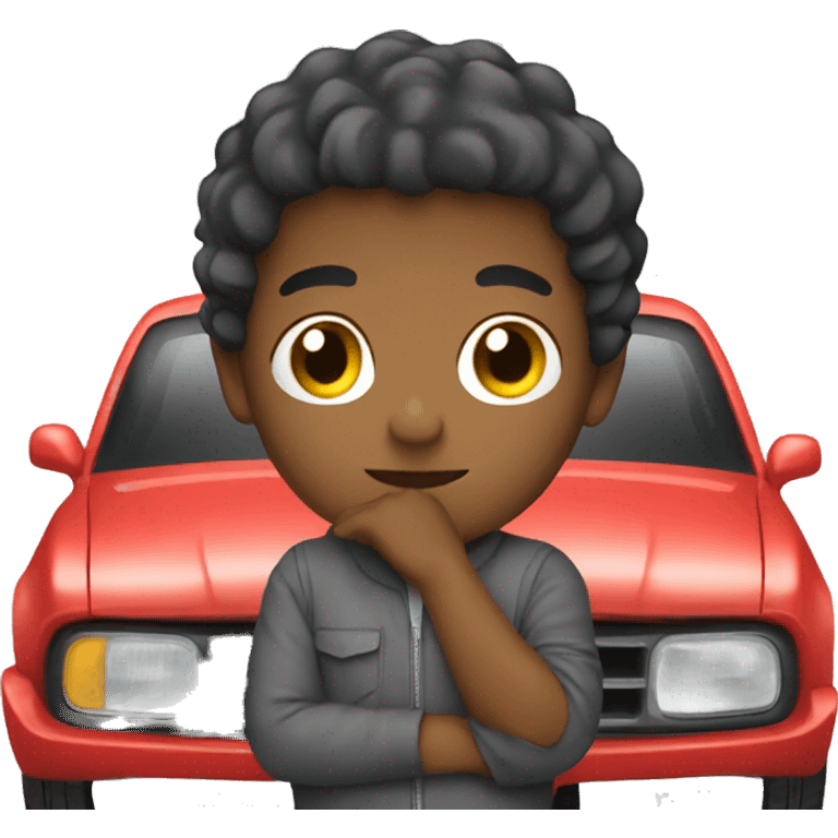 boy with car emoji