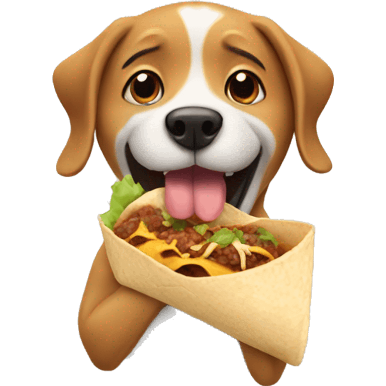 Dog eating burrito emoji