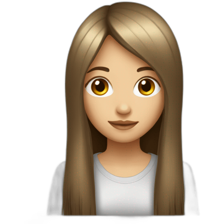 dark-brown-long-hair-fringe-girl-with-black-eyes Download emoji emoji