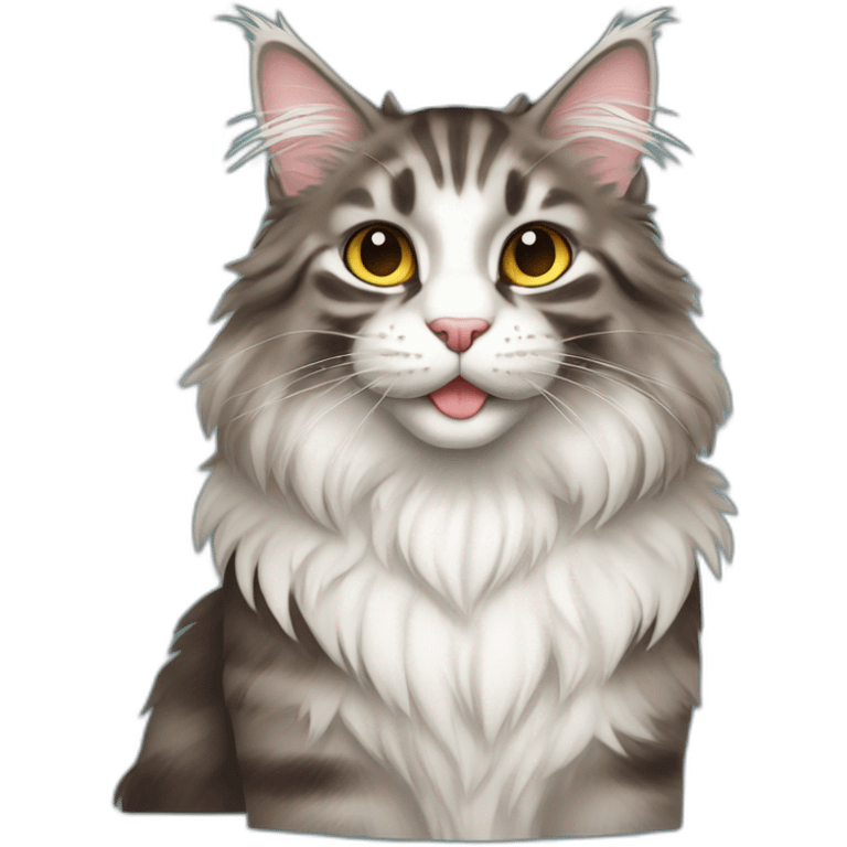 main coon cat saying ok emoji