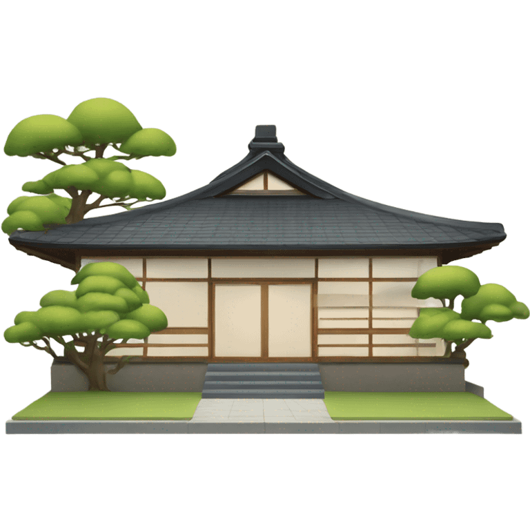 Front facing modern japan house  emoji