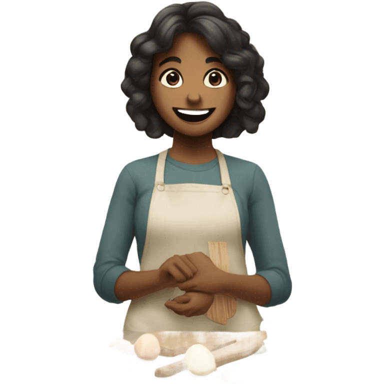 girl with flowers in kitchen emoji