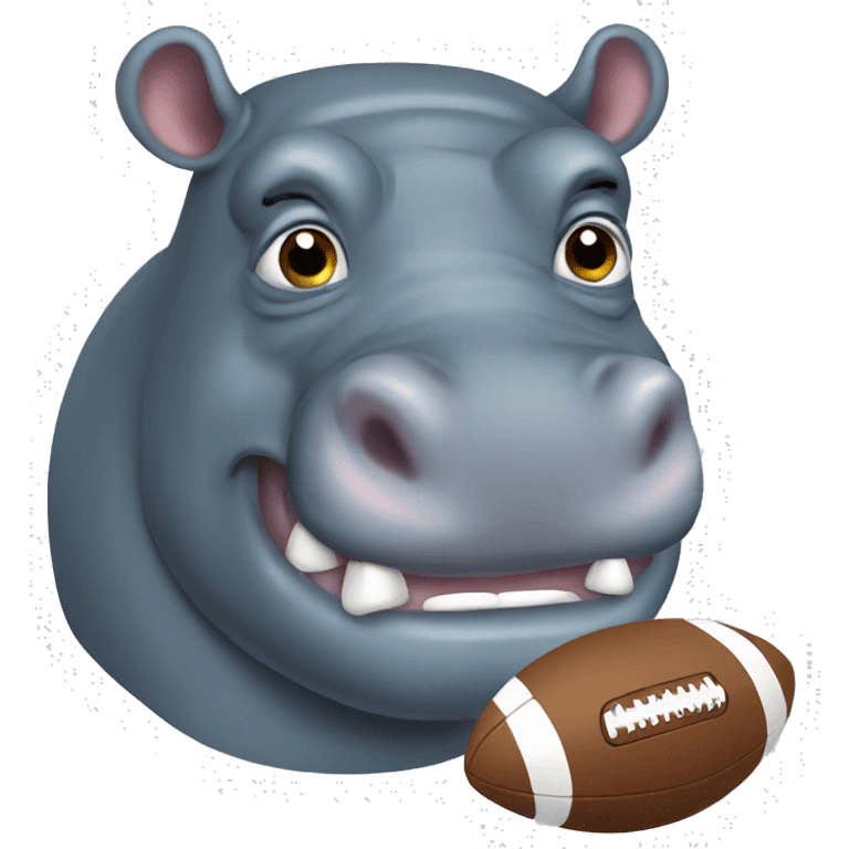 hippo with football helmet  emoji