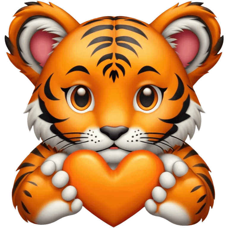 Sad tiger heart in paws emoji