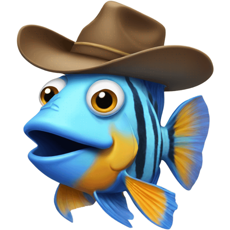 Tropical fish in cowboy hat emoji