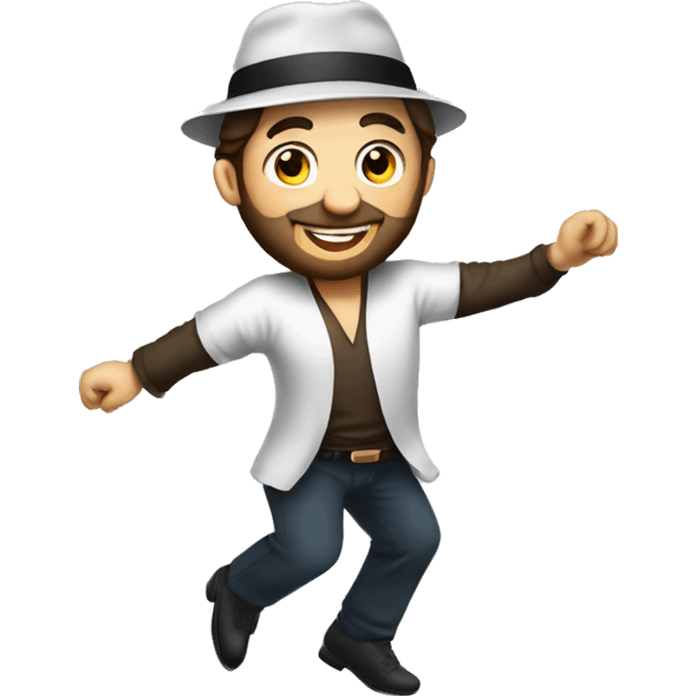 Jewish man disco dancing wearing yarmulka emoji