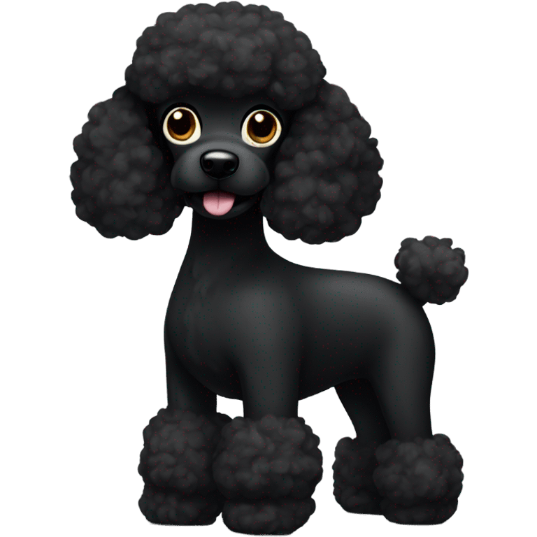 Black poodle with a big butt emoji