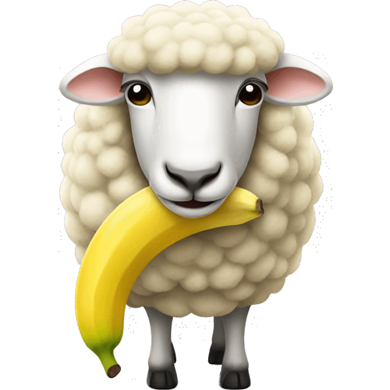 Sheep wearing banana emoji