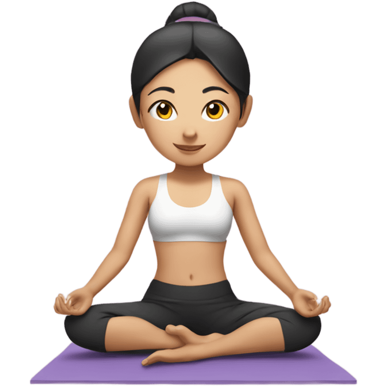 Asian yoga girl  emoji