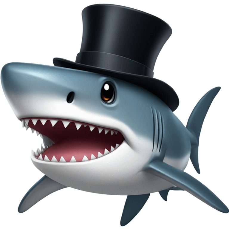 Shark with a top hat emoji