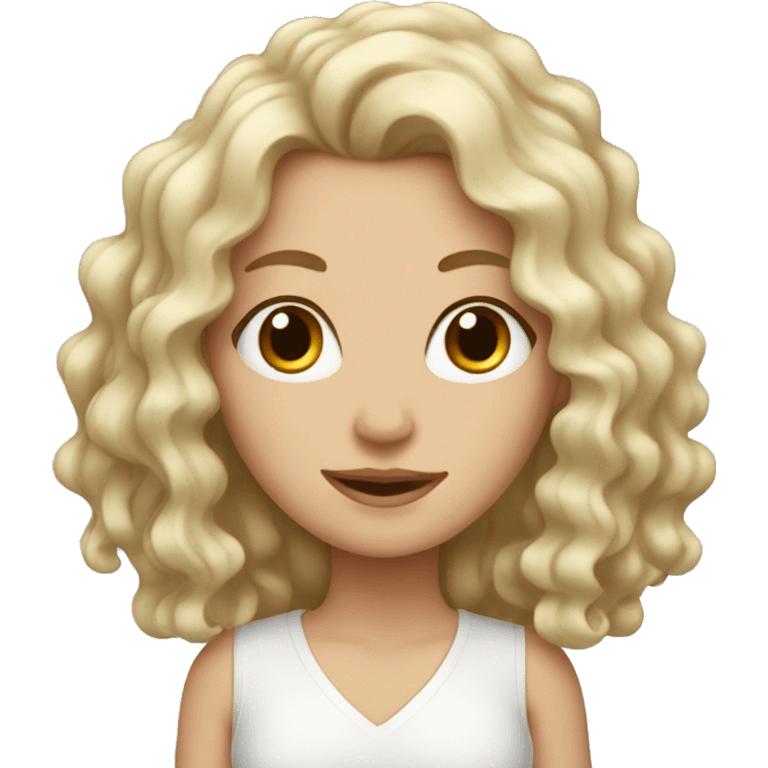 White girl with wavy hair  emoji