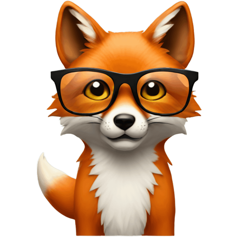 fox in artificial glasses emoji