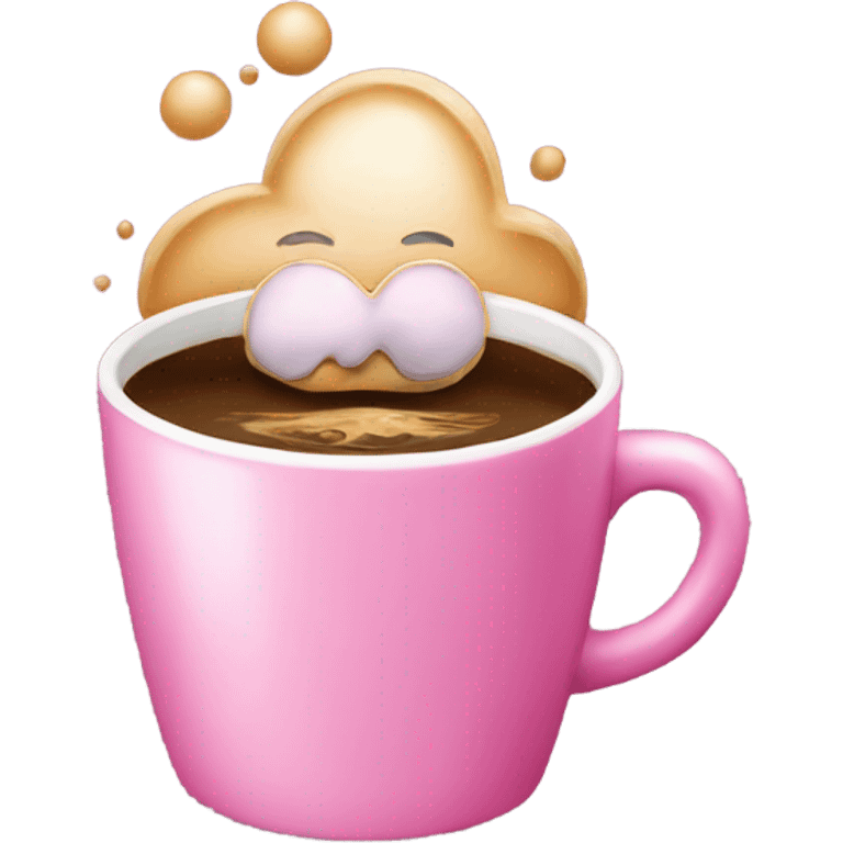 coffee in a pink cup emoji