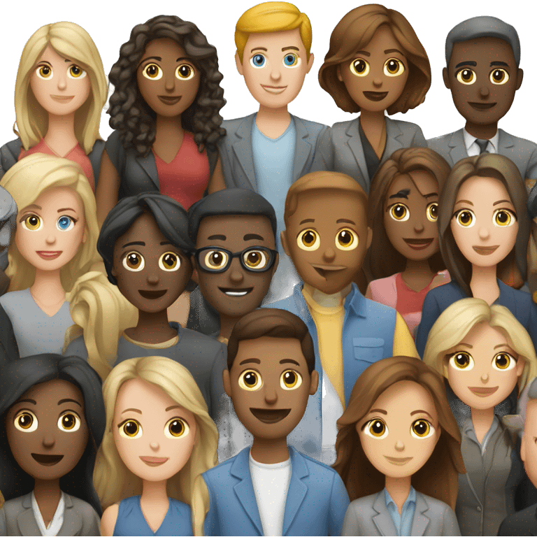 Work Group with laptop mix of women & men emoji