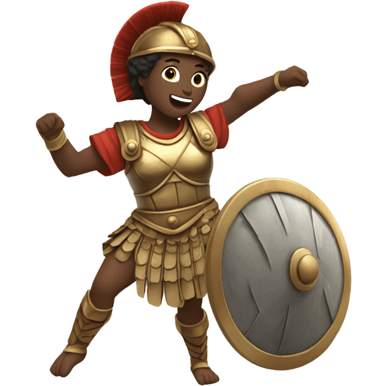 Roman warrior woman doing a cartwheel emoji