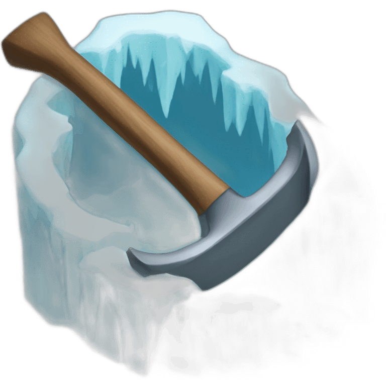 Ice hicking pickaxe emoji