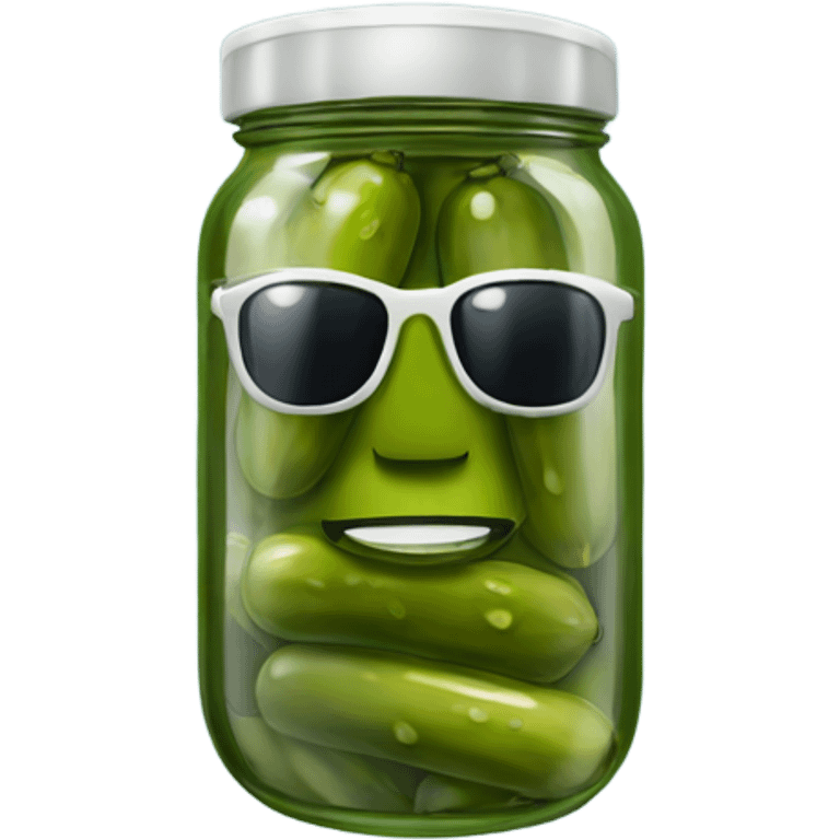 Jar of pickles wearing sunglasses  emoji