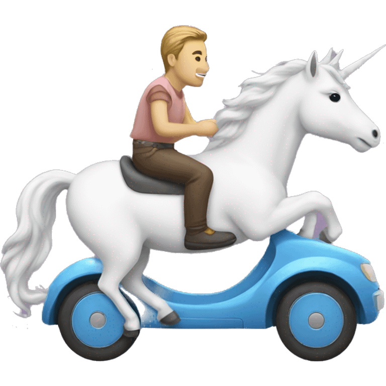 Unicorn driving emoji