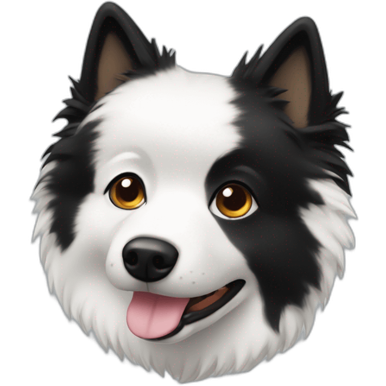 Black White spitz head emoji