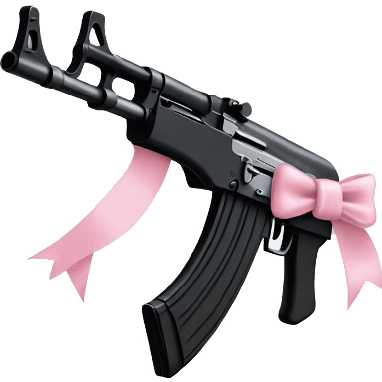 All black AK47 with light pink bow on it  emoji